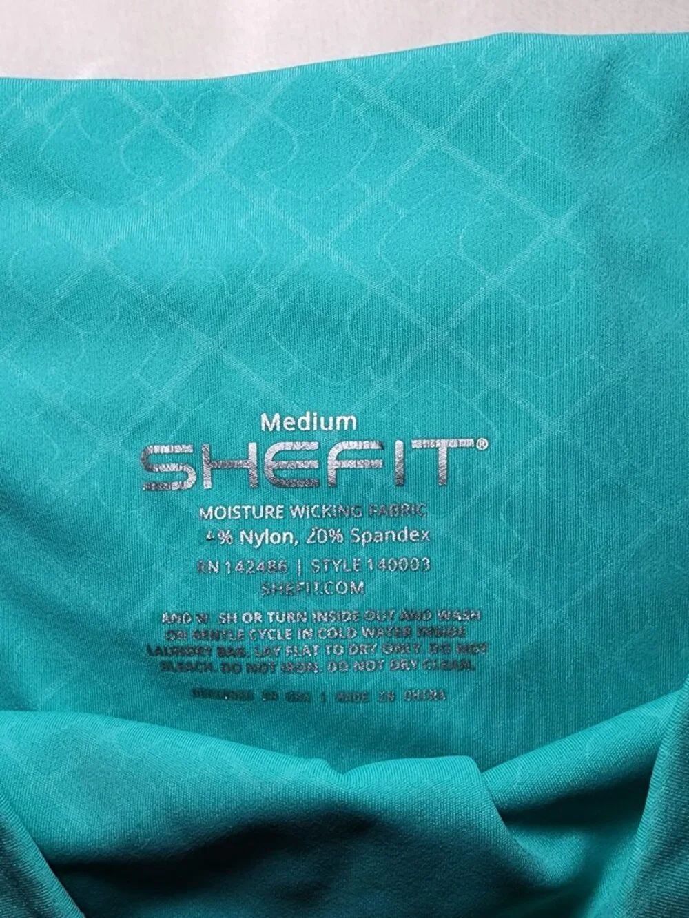 SHEFIT Teal High Waisted Leggings Medium Moisture Wicking Activewear - Picture 4 of 9
